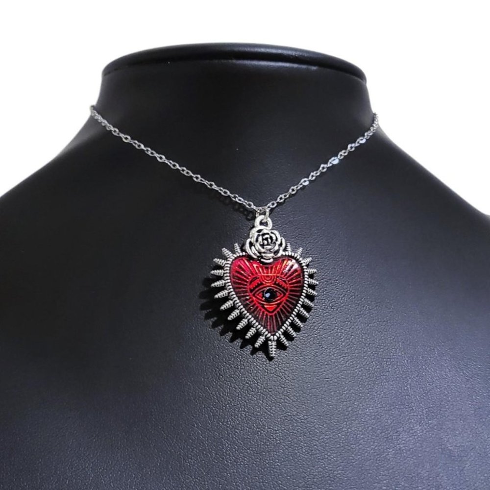 Red Ornate Heart Choker